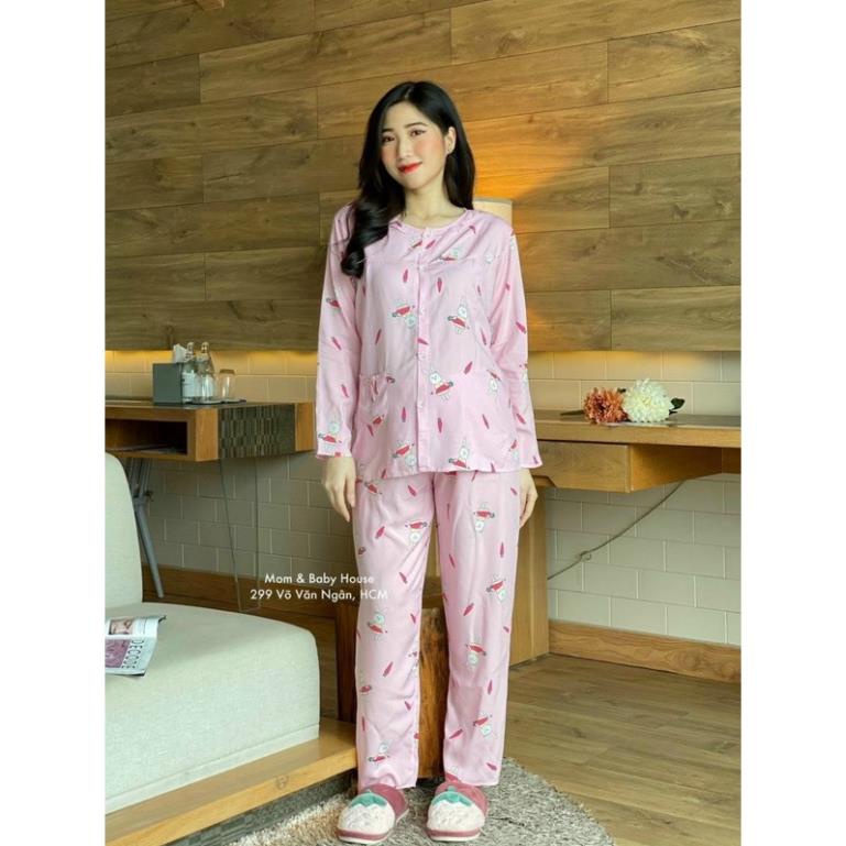 (SIZE ĐẠI )Bộ Bầu Pyjama lanh lụa có chun chỉnh bụng cho mẹ bầu và sau sinh (k có khóa ngưc)