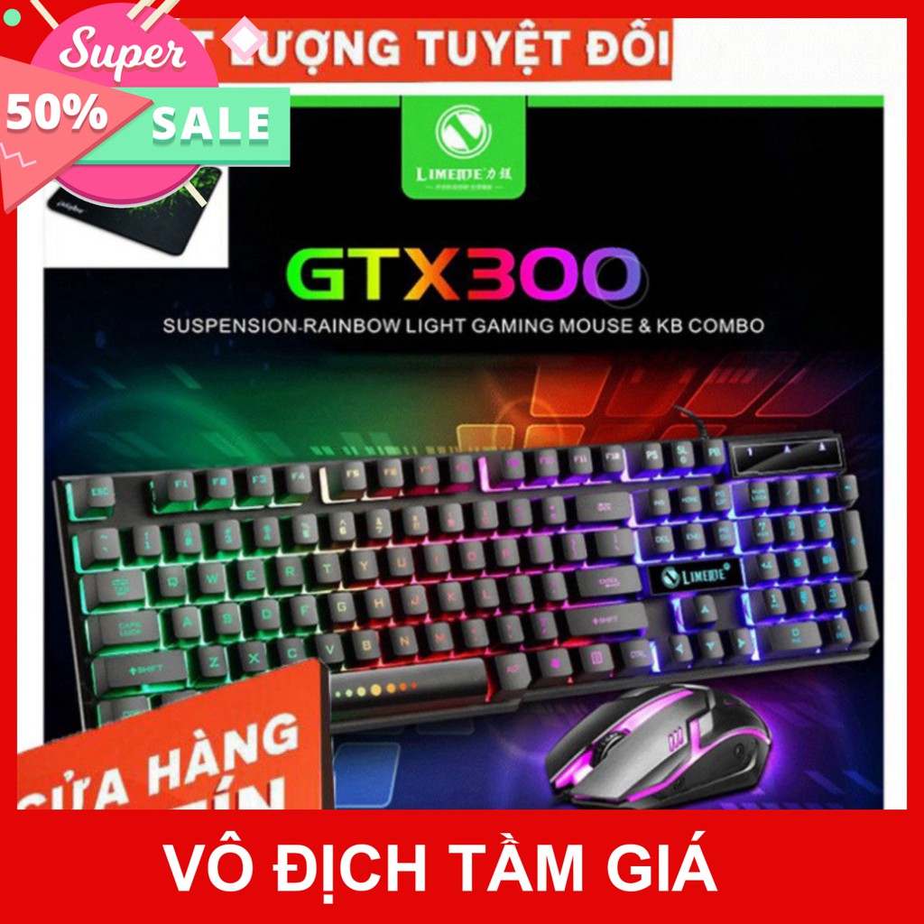 🆘🆘 Combo Bàn phím GTX 300 + CHUỘT + Lót Razer - Hàng Nhập Khẩu 🆘🆘