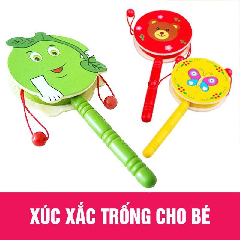 Lục Lạc / Xúc Xắc Trống Gỗ , Đồ Chơi Cho Bé Yêu