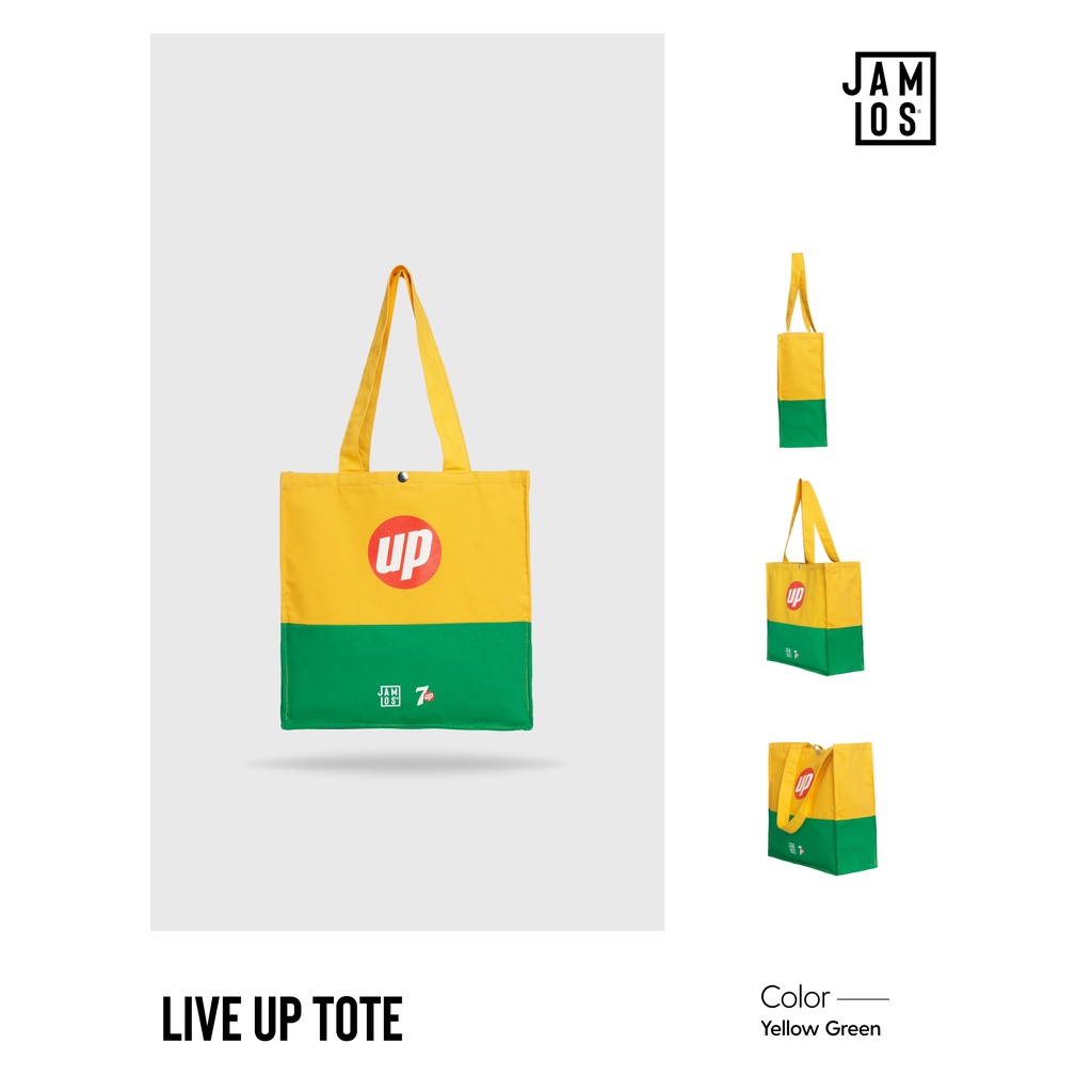 [Jamlos x 7Up] Live Up Tote - Túi tote vải canvas thời trang in chữ UP