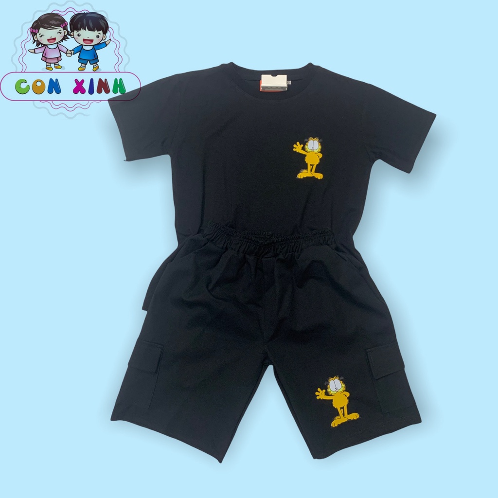 Bộ đồ bé trai CONXINH cotton in hình mèo Masupilami,set quần áo trẻ em từ 5 đến 14 tuổi