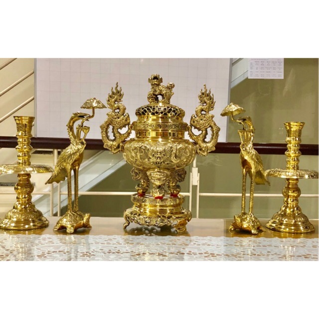 BỘ ĐỈNH LƯ BẰNG ĐỒNG CAO 29cm
