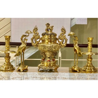 BỘ ĐỈNH LƯ BẰNG ĐỒNG CAO 29cm