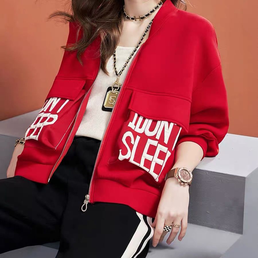 Áo Khoác Bóng Chày In Chữ Thời Trang Mùa Xuân 2022 Mới Cho Nữ