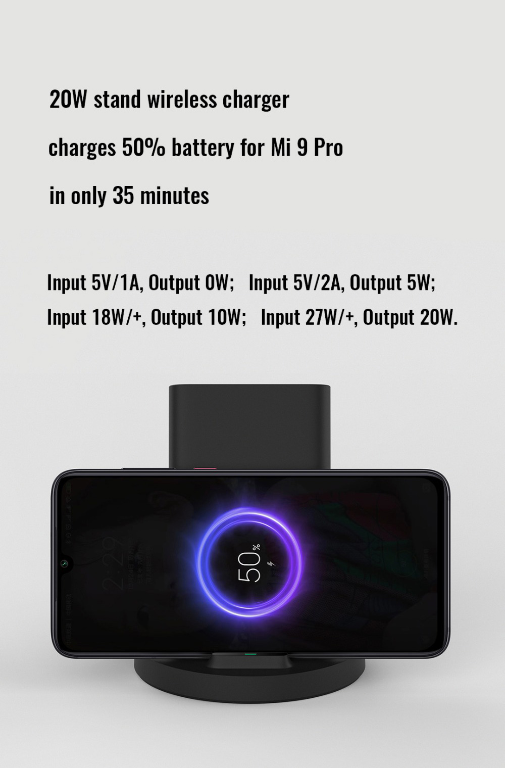 Đế Sạc Nhanh Không Dây Xiaomi 20w Cho Mi 9 Mix 2s