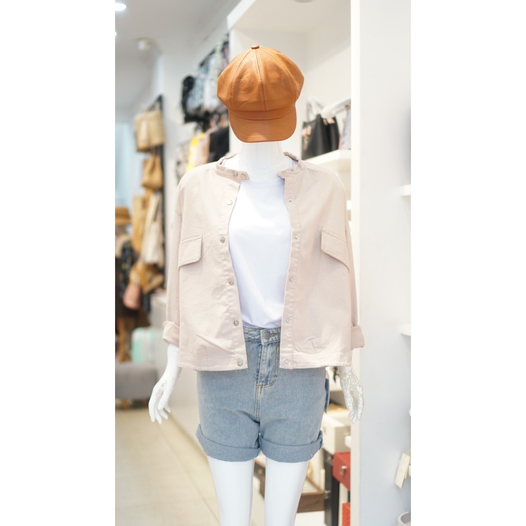 Áo Khoác Kaki Menina Cổ Vuông 064