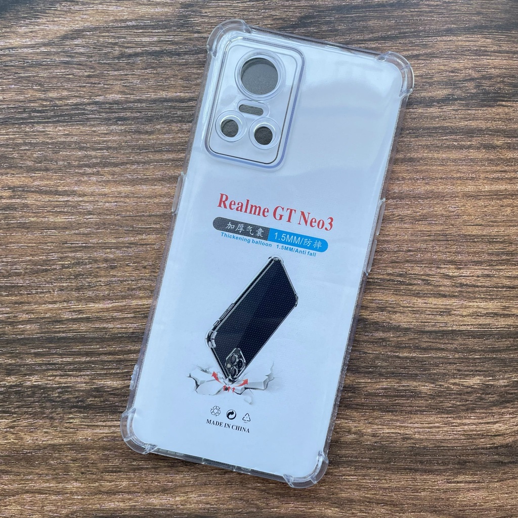 Ốp lưng silicon trong suốt chống sốc 4 cạnh cao cấp cho Oppo Realme GT Neo 3