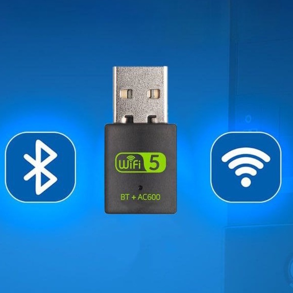 USB WiFi Bluetooth 5.0 - Card WiFi + râu dài giúp Kích sóng WiFi lên 5Ghz 1300Mbps cho Laptop PC máy bàn