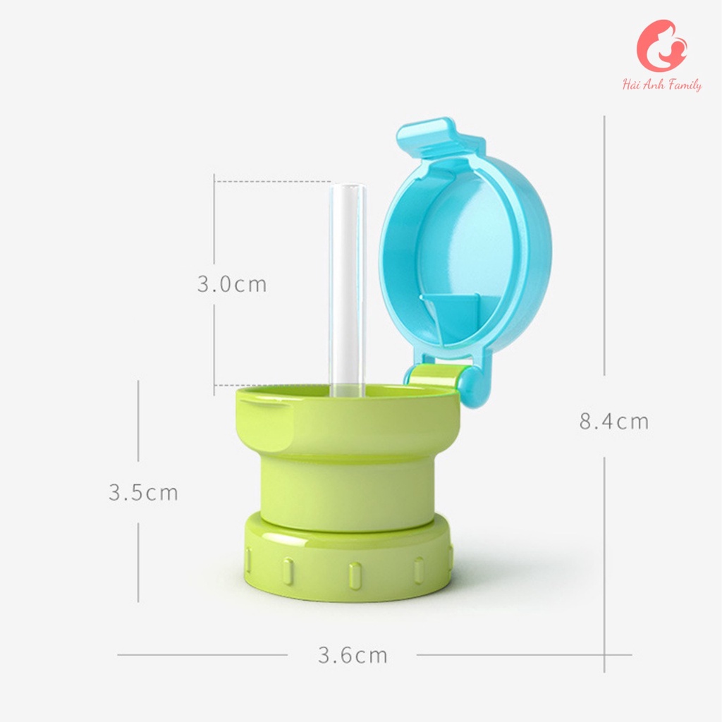 Bộ chuyển đổi sang ống hút gắn chai nước cho bé tiện dụng mang ra ngoài, chống đổ, chống sặc.(có hộp)