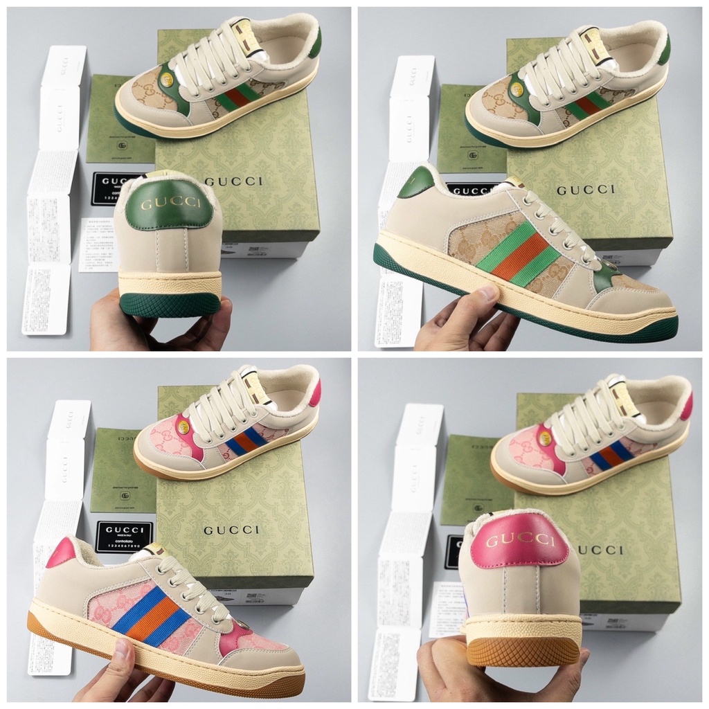 Giày Sneaker Gucci nam nữ thời trang, giày GG Sơn Tùng hai màu xanh _hồng chuẩn hàng đẹp 2022
