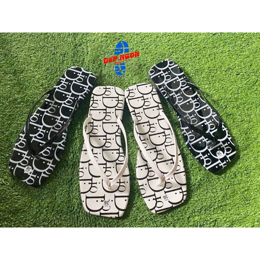 Dép kẹp Dior nữ màu sáng hàng mới chuẩn đẹp lung linh | Dép lê xỏ ngón 2 màu lựa chọn | Sản phẩm của Dép Ngon