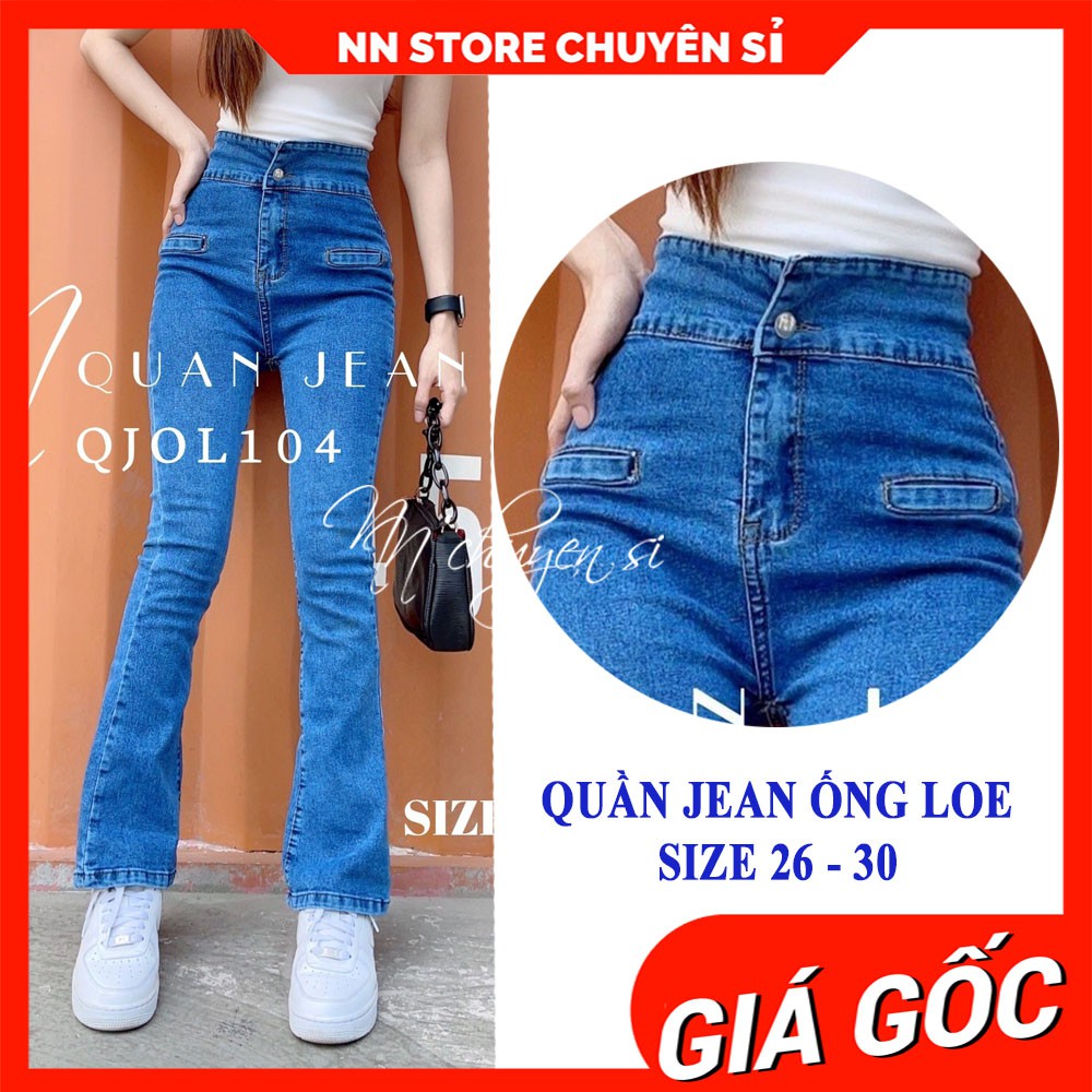 QUẦN JEAN DÀI ỐNG LOE CỰC XINH QJOL104 - QUẦN JEAN LOE - QUẦN BÒ LƯNG CAO ỐNG LOE ⚡ẢNH THẬT