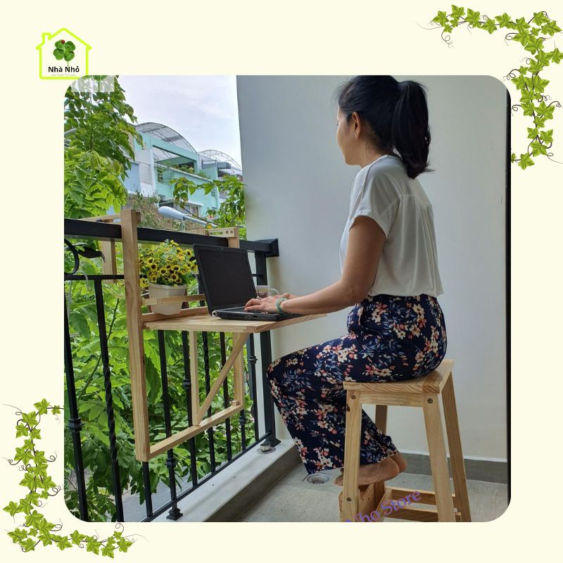 Bàn gỗ treo ban công xếp gọn 🍁 Giá tốt nhất Việt Nam 🍁 đơn giản, 2 phút lắp ráp