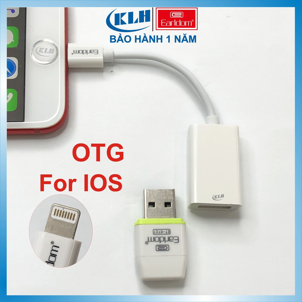 OTG Iphone - Cáp đọc thẻ nhớ USB bàn phím cho Iphone OT48, Ipad cắm là nhận, chân Lightning to USB - KLH Earldom