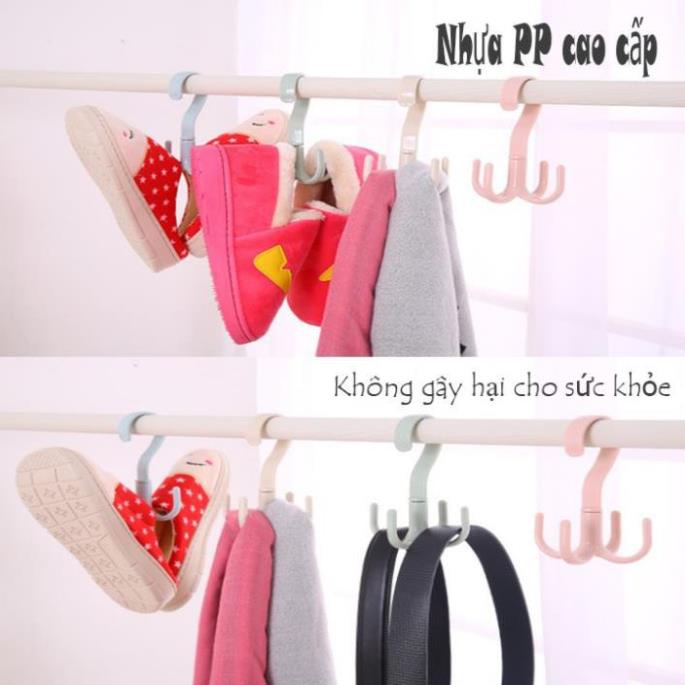 Set 2 Móc nhựa đa năng❤️𝑭𝑹𝑬𝑬𝑺𝑯𝑰𝑷❤️Móc Treo đồ Đa Năng 4 Chân Xoay 360 Độ