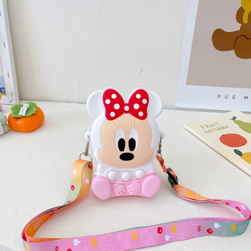 Pop It Đồ Chơi Túi Xách Đeo Chéo Vai Giảm Căng Thẳng Hình Minnie KT Dễ Thương Cho Bé Gái