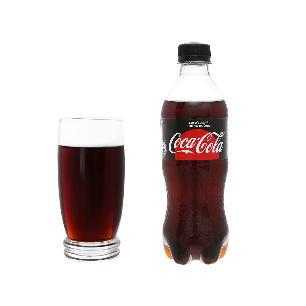 Thùng 24 chai nước ngọt có ga Coca Cola Zero 390ml - Không đường - Không calories - Zero Sugar - Coke Zero
