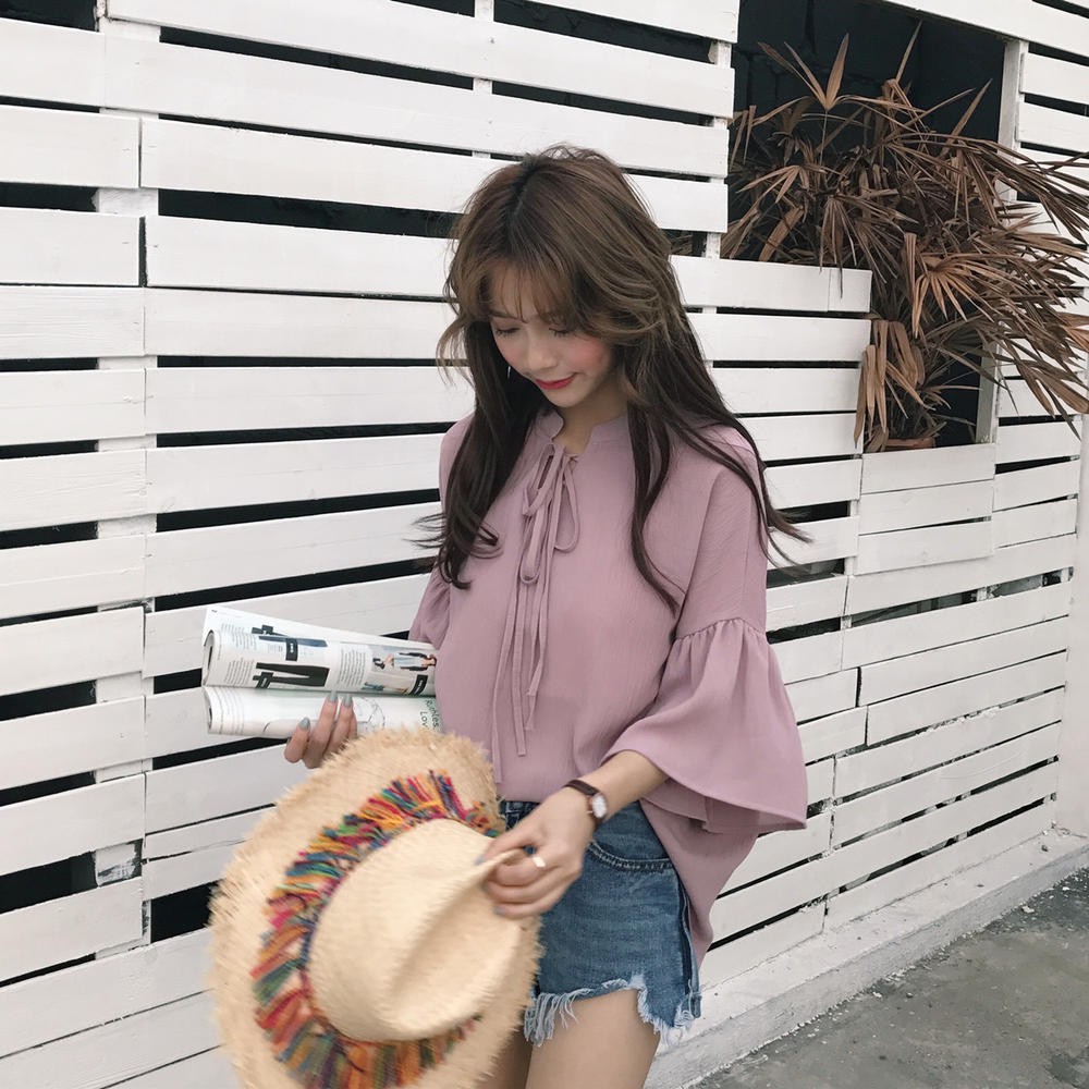 Áo Sơ Mi Vải Voan Dáng Rộng Thân Ngắn Phong Cách Thanh Lịch Dành Cho Phụ Nữ | BigBuy360 - bigbuy360.vn