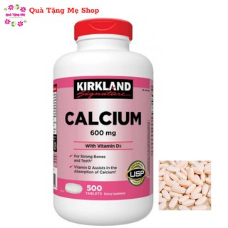 Viên Uống Bổ Sung Canxi Cho Xương Và Răng Chắc Khỏe, ngừa loãng xương Kirkland calcium 600 mg + D3 500 viên