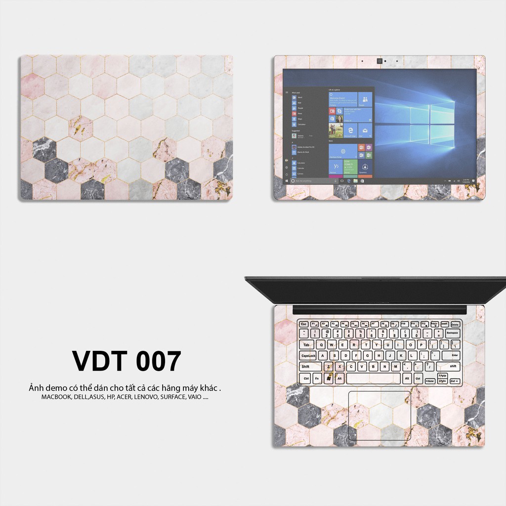 Bộ skin dán laptop mẫu Vân Đá / Có mẫu decal dán cho tất cả các hãng máy tính