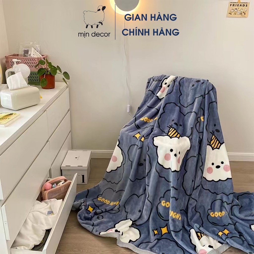 Chăn lông thỏ tuyết nhung mịn nhiều mẫu mã Mịn Decor siêu ấm áp