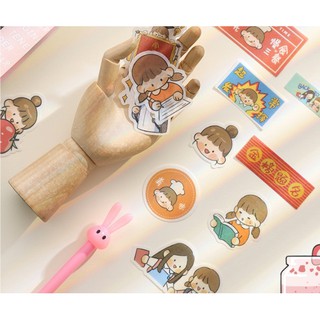 Set sticker cô gái siêu đáng yêu