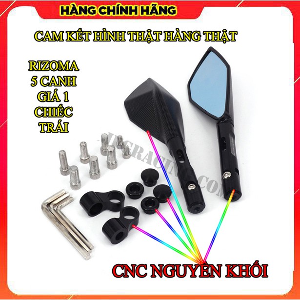 GƯƠNG CHIẾU HẬU RIZOMA 5 CẠNH MÀU ĐEN TRÁI – GIÁ 1 CHIẾC