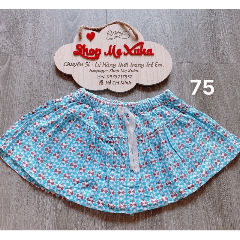 (Size 12-14kg) Chân váy ngắn kèm chip bé gái