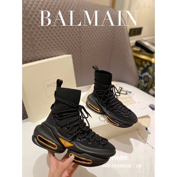 Giày thể thao nữ cổ cao mẫu mới có 2 màu thương hiệu Balmain cao cấp