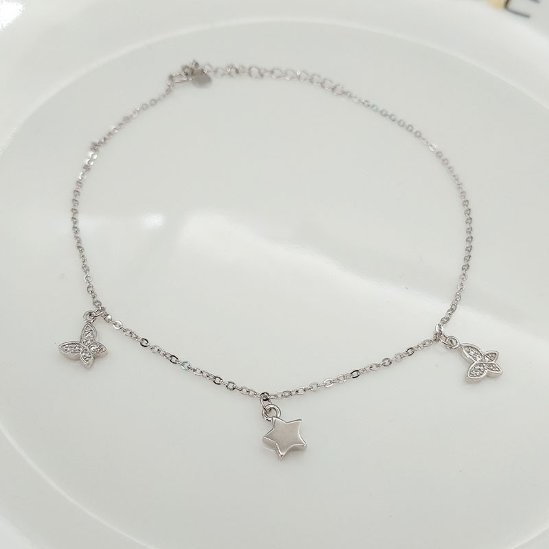 Vòng Chân Bạc Đơn Giản Cho Nữ - Hình Sao LC1756 - Bảo Ngọc Jewelry