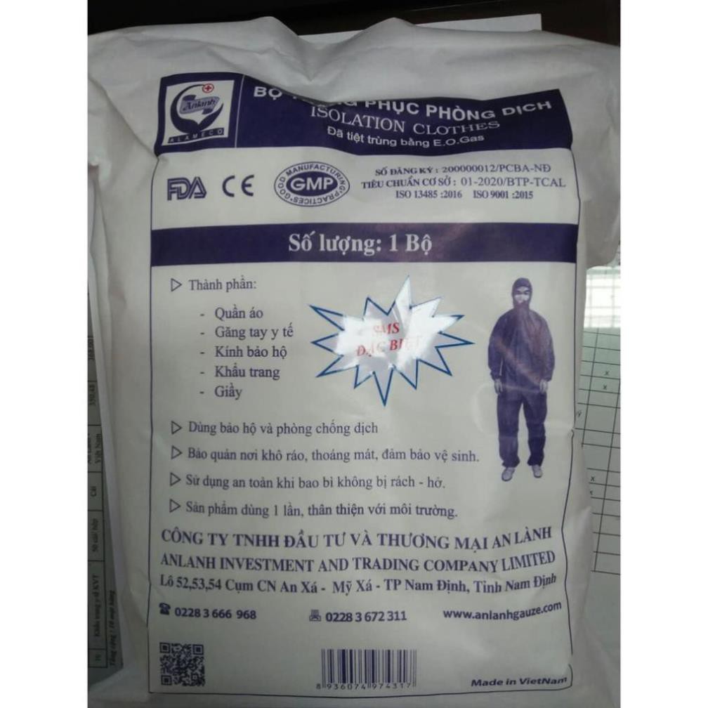 1 thùng 50 bộ đồ bảo hộ phòng chống dịch - AN LÀNH