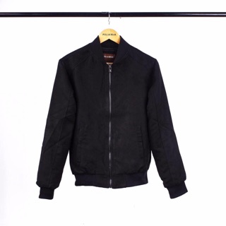 Áo khoác bomber da lộn Pull Bear vnxk