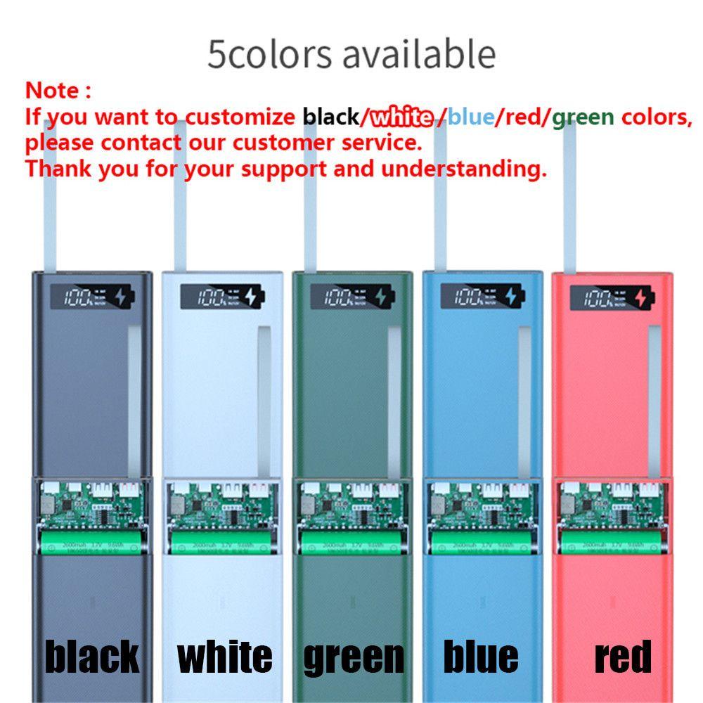 Pin Sạc Dự Phòng Tự Làm 12 X 18650 Hai Cổng USB Có Đèn LED Giá Đỡ