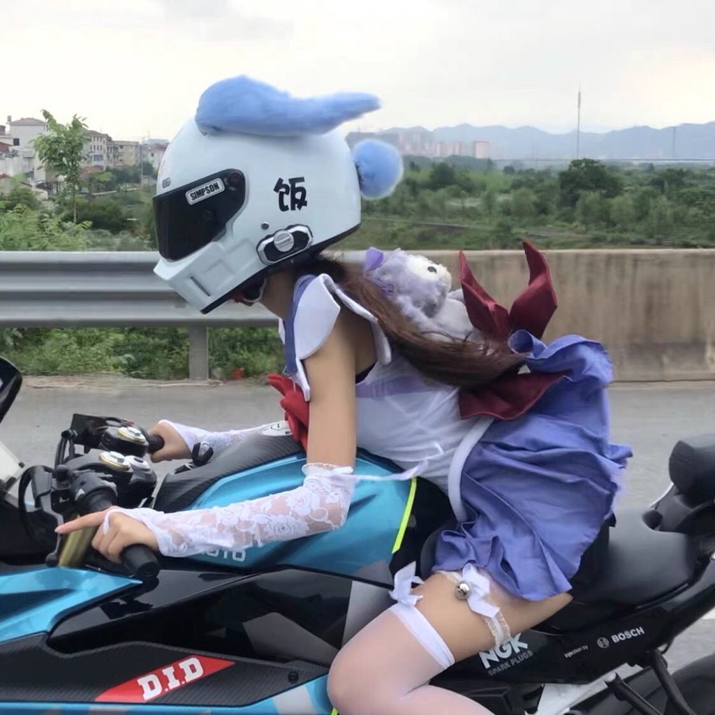 Phụ kiện hình tai thỏ trang trí mũ bảo hiểm đáng yêu cho nữ