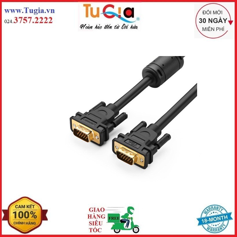 Cáp VGA 3+9C dài 15M cho Màn Hình, Máy Chiếu Chính Hãng Ugreen 11634 Hàng chính hãng