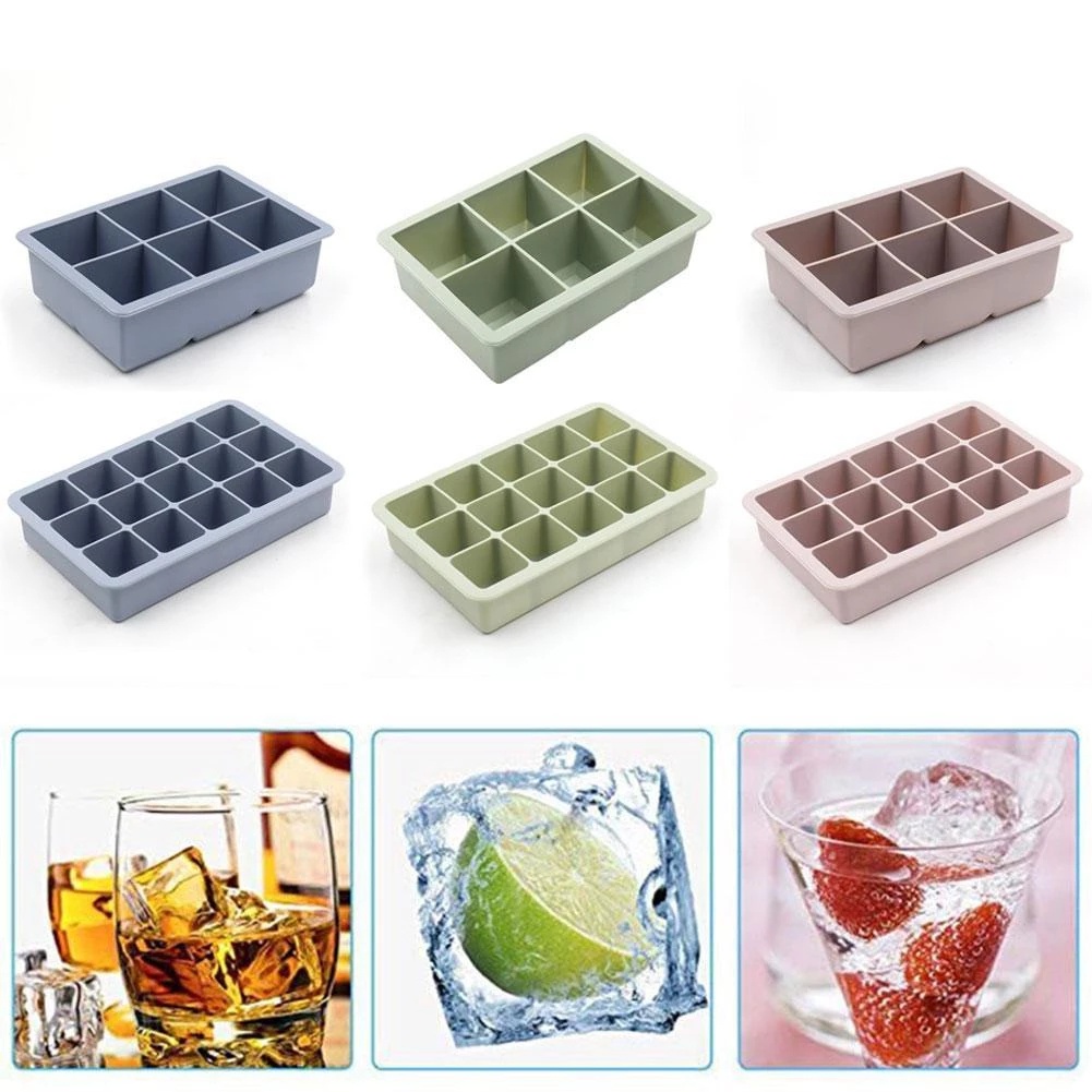 Khuôn Silicone Làm Đá Viên 6 / 15 Ngăn Hình Vuông