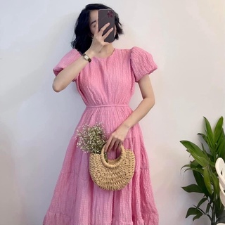 Đầm maxi đi biển dáng dài tay bồng kín đáo Miki Dress