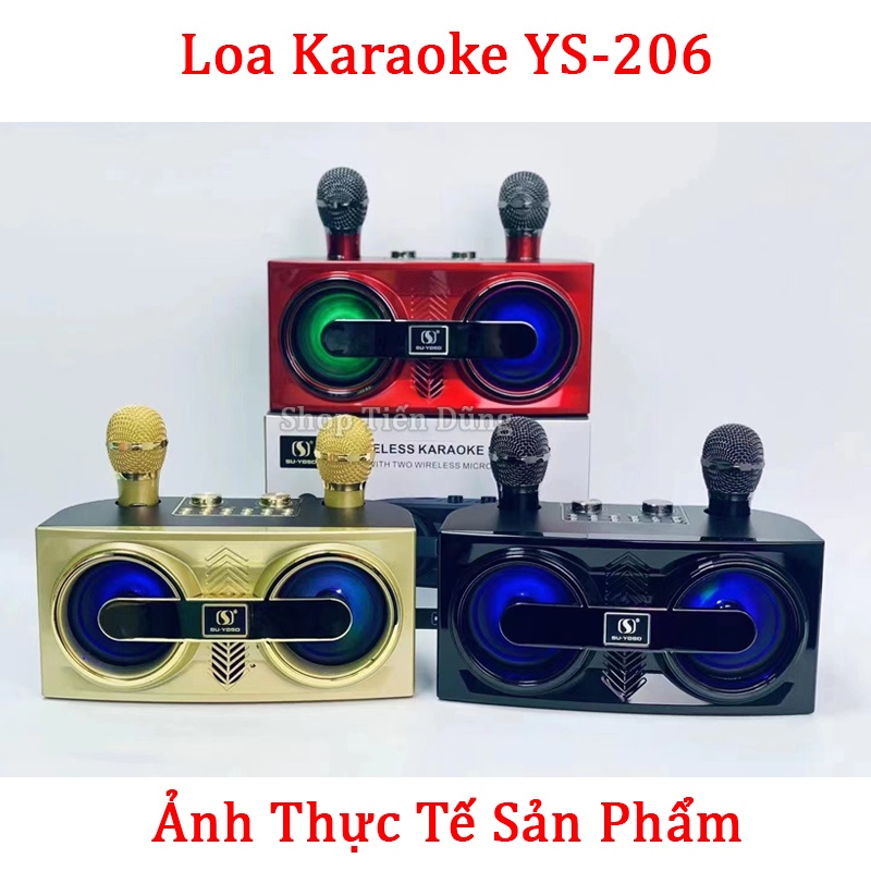Loa Karaoke Kiêm Micro Không Dây YS 206 Hỗ Trợ USB, Thẻ Nhớ, Bluetooth Cho Âm Thanh To Rõ Rành Thuận Tiện Sử Dụng.