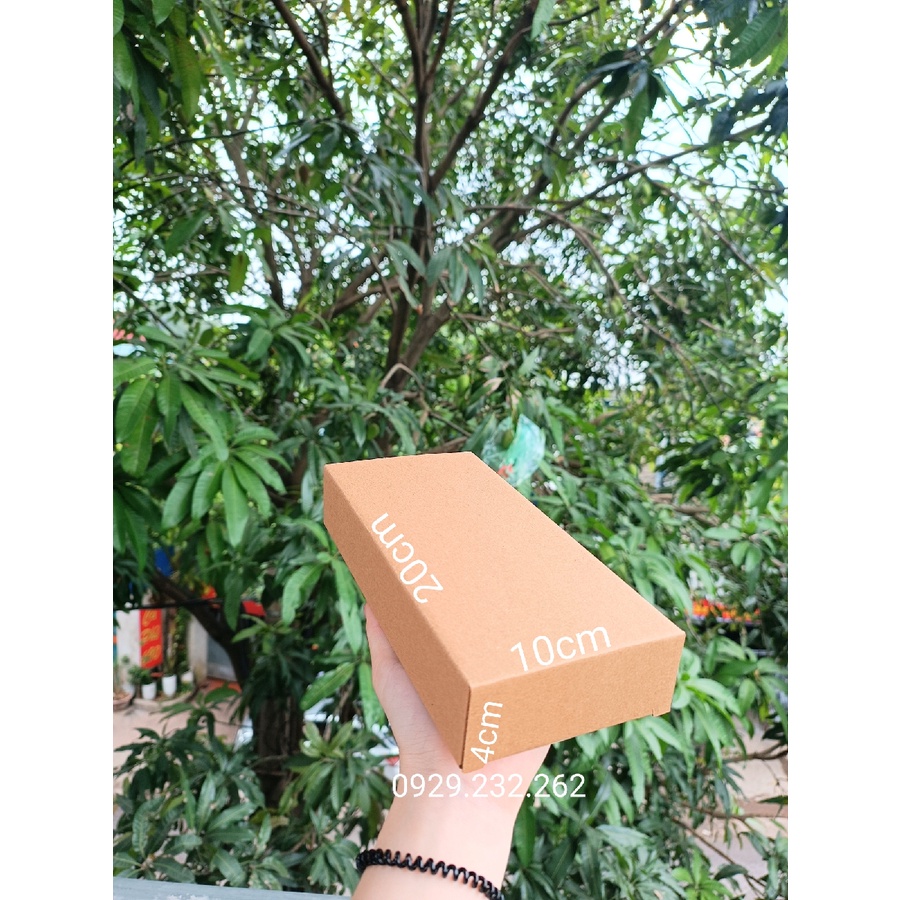 Hộp Carton đóng hàng nắp gài 2 đầu  10x4x20cm