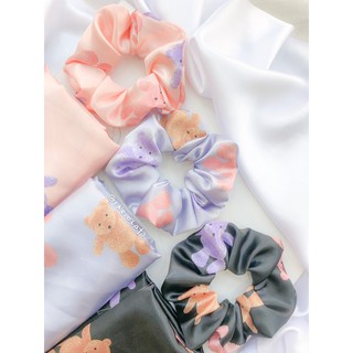 Dây buộc tóc Scrunchies gấu lụa xinh yêu