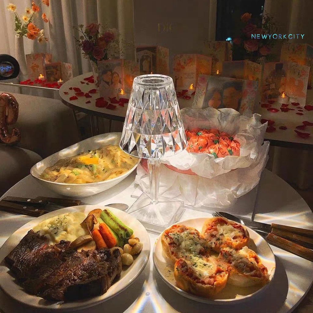 Đèn Pha Lê Cảm Ứng Trong Suốt Tinh Tế 2W Cho Phòng Ngủ