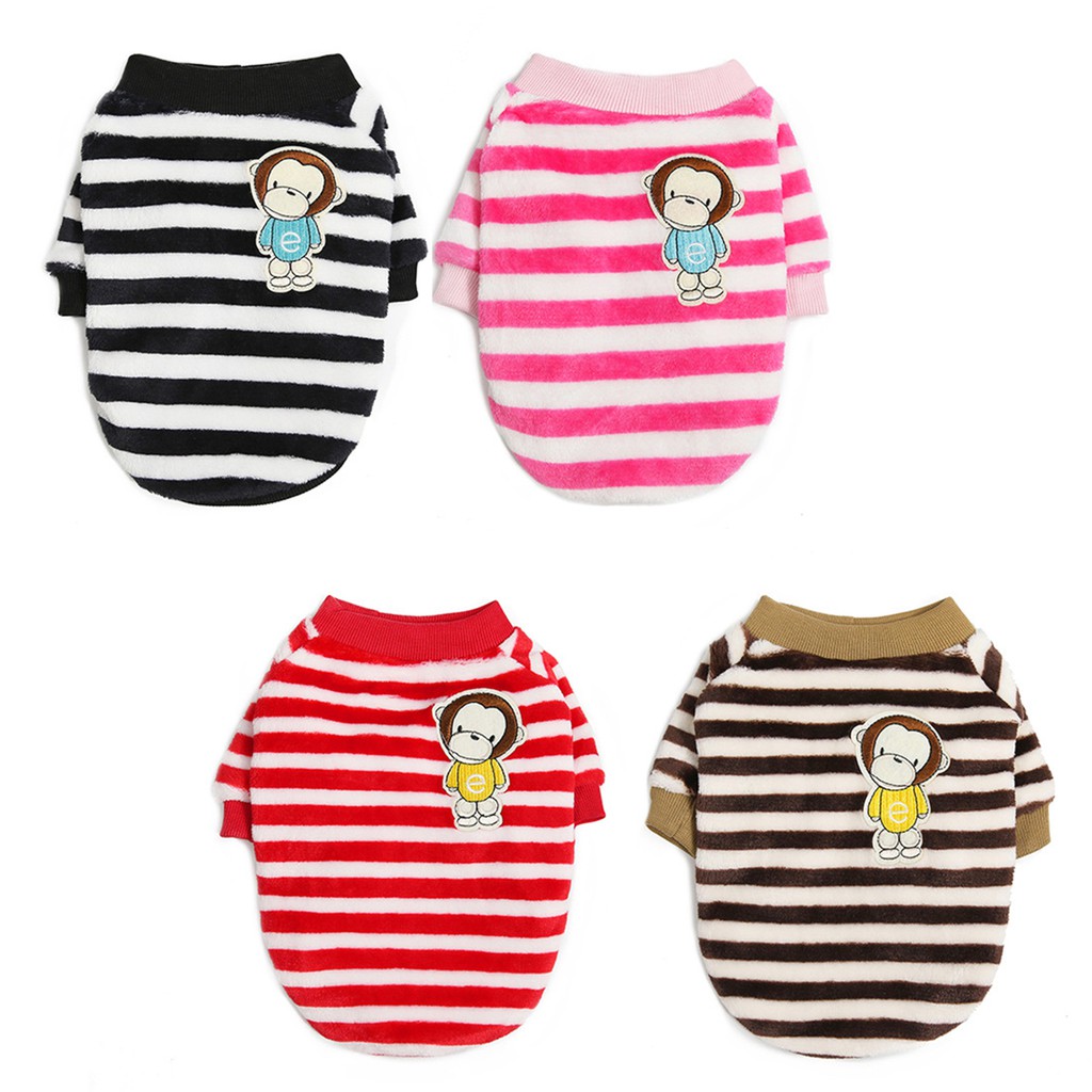 Áo Sweater Kẻ Sọc In Hình Khỉ Đáng Yêu Cho Thú Cưng