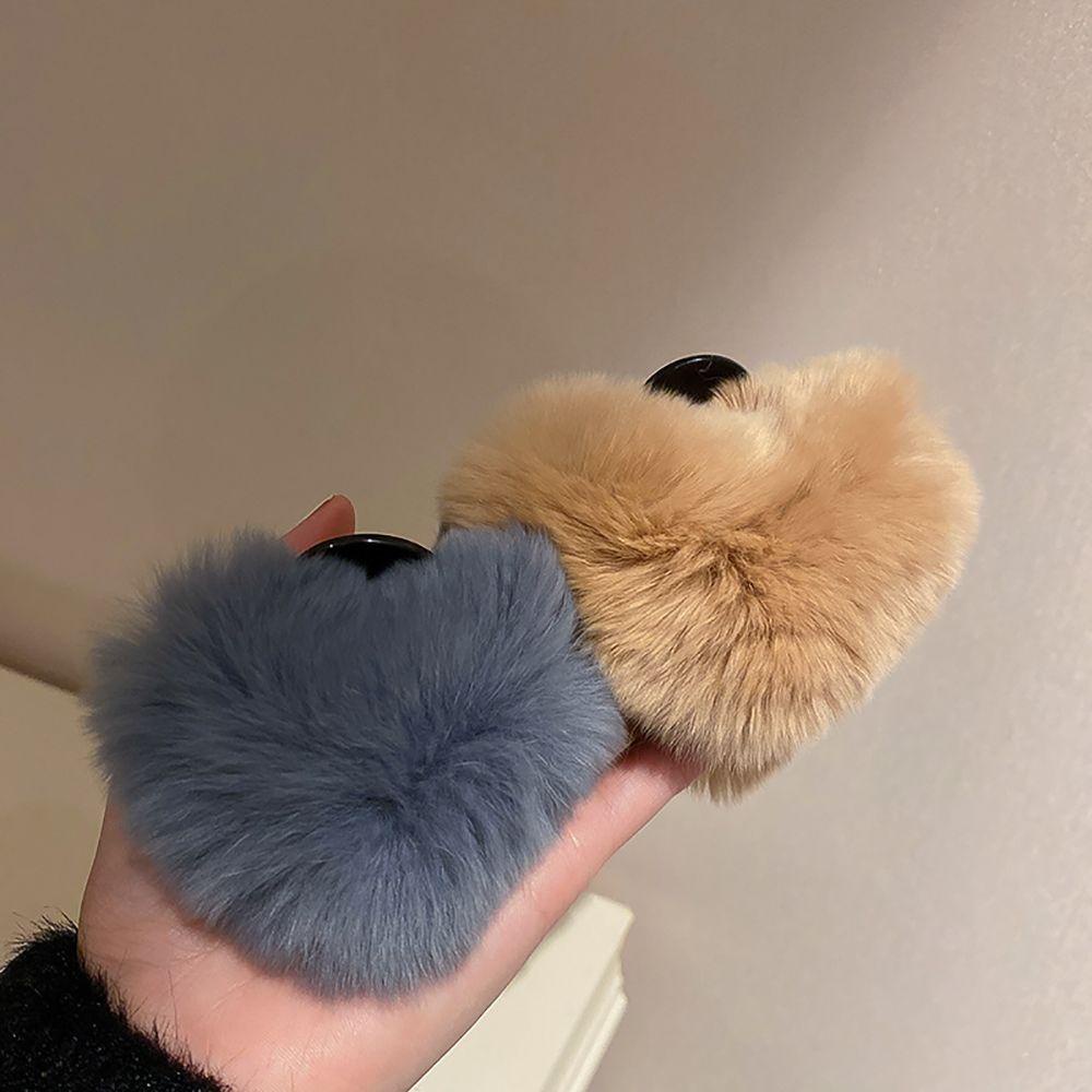 NICKOLAS Kẹp Tóc Đuôi Ngựa Hình Trái Tim Bằng Lông Nhung Dễ Thương Xinh Xắn