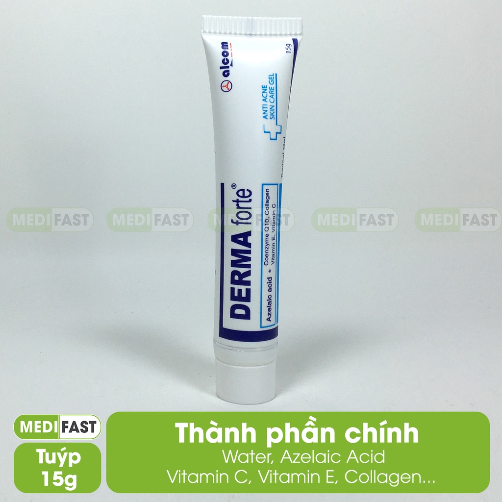 Derma Forte - Kem làm giảm mụn ẩn, trứng cá, đầu đen, làm mềm và làm mờ sẹo dưỡng da trắng mịn - Tuýp 15g