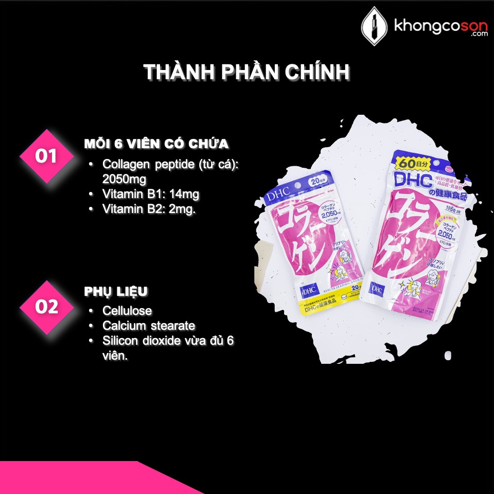 Collagen DHC Viên Uống Chống Lão Hóa Đẹp Da Nhật Bản Colagen 30 và 90 ngày 360 viên - Khongcoson