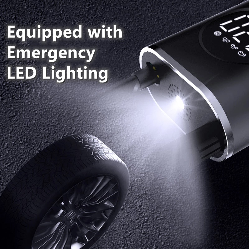 Máy Bơm Hơi Lốp Xe Ô Tô Điện Tử 150PSI Có Đồng Hồ Đo Áp Suất Có Đèn LED Sạc USB