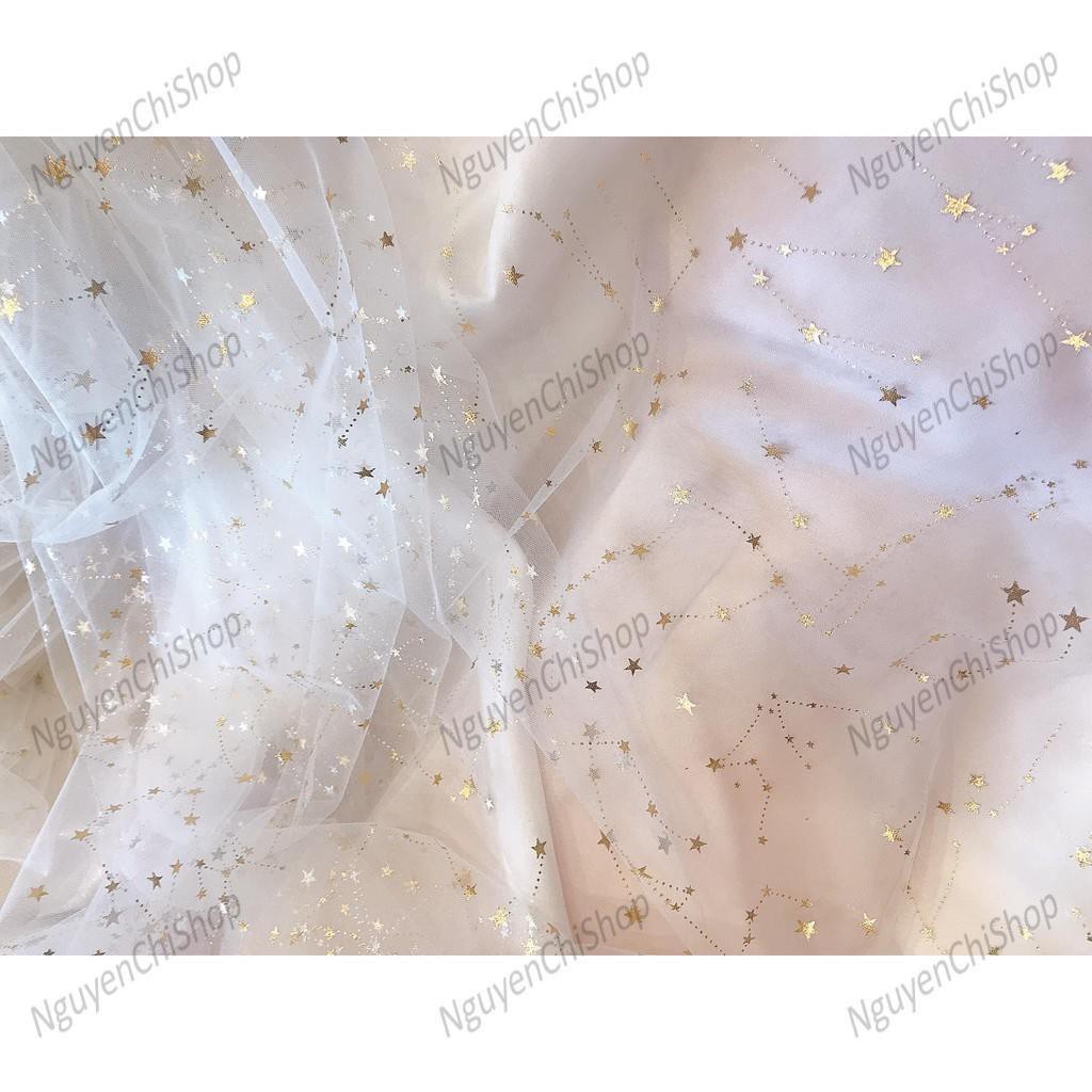 ⚡Giá gốc⚡ Vải lưới in hình chòm sao chiêm tinh lấp lánh siêu xinh chụp nail, may váy đầm, chụp ảnh sản phẩm