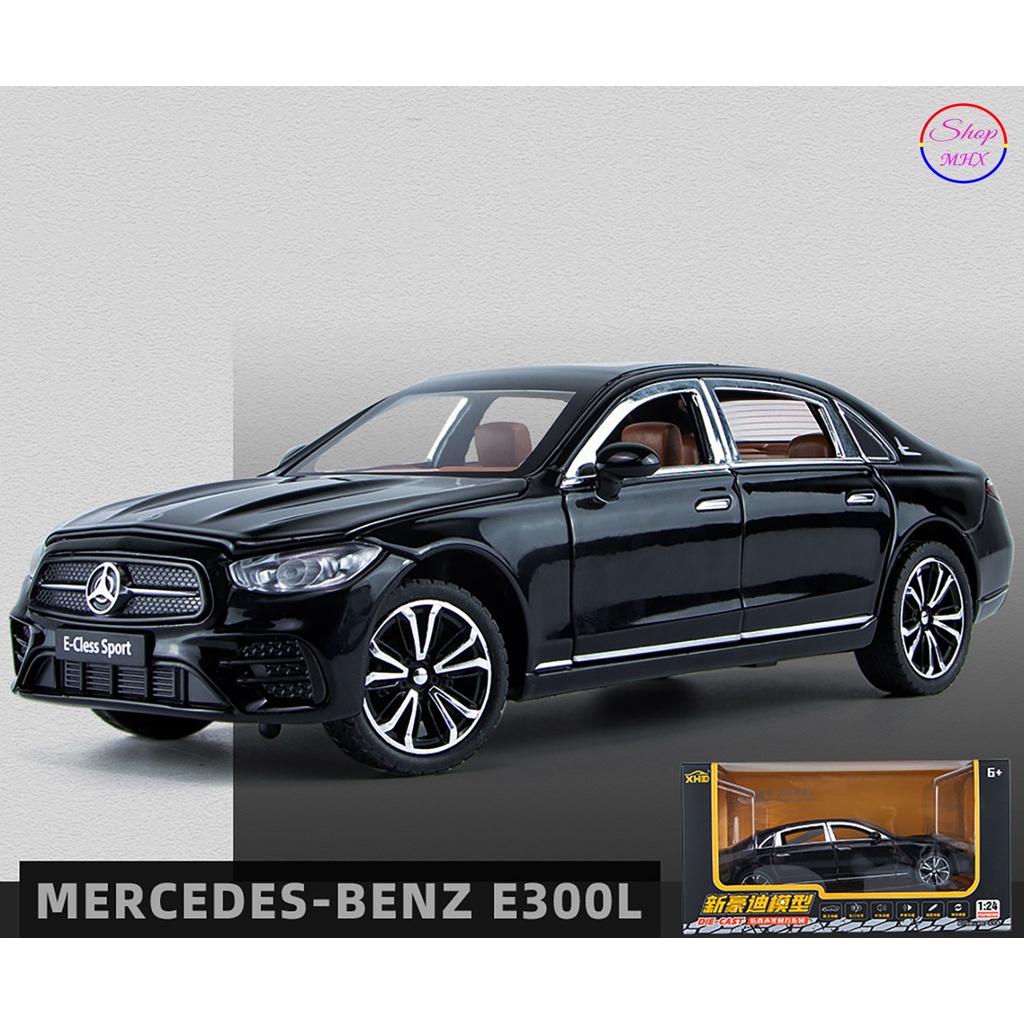 Xe mô hình sắt Mercedes-Benz E300L TẶNG KÈM BIỂN SỐ tỉ lệ 1:24 hãng XHD 3 màu