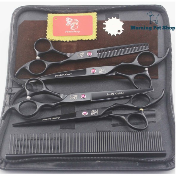 Bộ kéo cắt tìa lông chó mèo chuyên nghiệp dành cho thợ Grooming - Thương hiệu Poetry Kerry