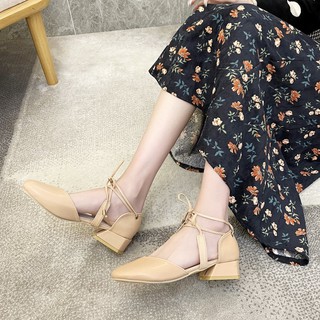 Giày bít mũi cột dây xinh xắn - G105